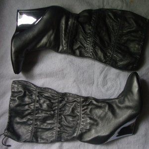 Jessica Simpson Grey Boots Elastic Top Size 9 Wedge Heels